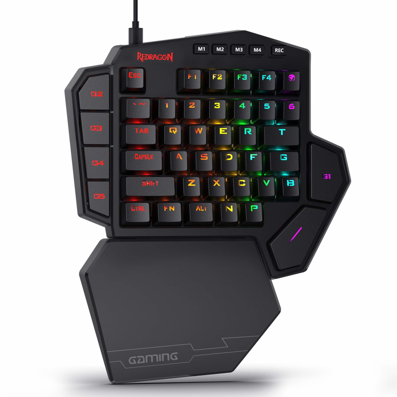 Gaming Keyboard 1 Hand - Redragon K585 DITI One-Handed RGB คีย์บอร์ด,ส่วนที่เหลือข้อมือ