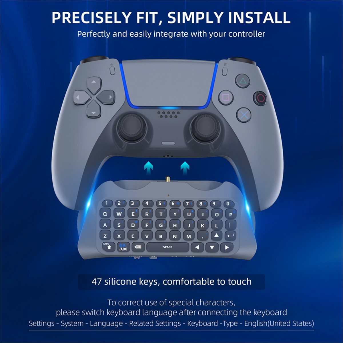 Gaming Keyboard Mini - กู๊ดไอเดีย 3.5 มม.คีย์บอร์ดไร้สายสำหรับเล่นเกม 3.0 คอนโทรลเลอร์แพดสำหรับ PS5