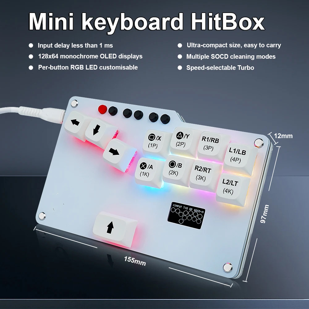 Gaming Keyboard Mini - Hitbox Mini GP2040 CE Fightstick กระเป๋าคีย์บอร์ด
