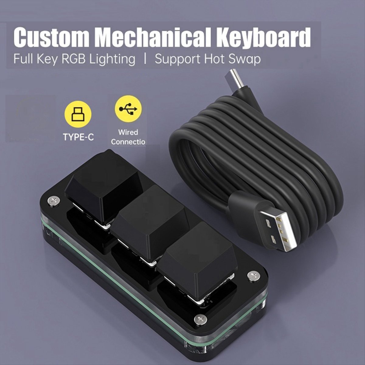 Gaming Keyboard Mini - ดอยู 3 คีย์การเขียนโปรแกรมมาโคร มินิคีย์บอร์ดสำหรับโฟโต้ชอป เกมมิ่ง ฮอตสวอป