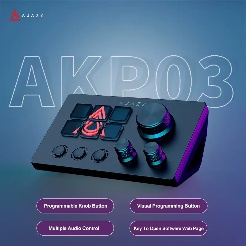 Gaming Keyboard 1 Hand - Ajazz AKP03E/153E คอนโซลควบคุมเดสก์ท็อปแบบตั้งโต๊ะ แผงควบคุม ปุ่มมาโครแบบตั้งโปรแกรมได้ คีย์บอร์ดขนาดเล็ก