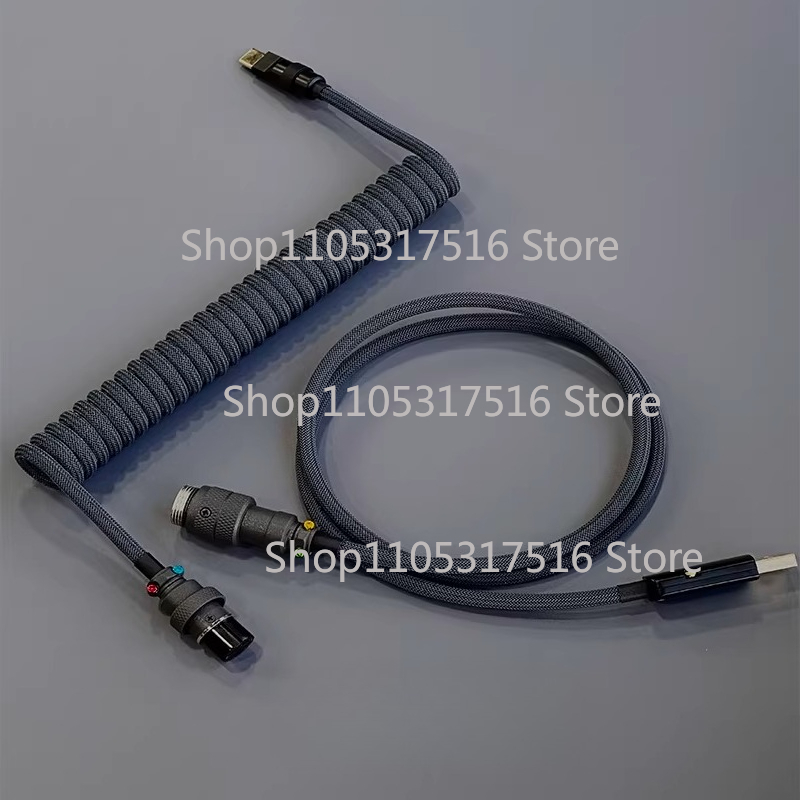 Aviator Connector Kit - สำหรับข้อผิดพลาดที่ไม่ทราบสาเหตุ คีย์บอร์ดแบบกลไกที่ปรับแต่งได้ ขั้วต่อแบบเกลียวสำหรับการบิน สายเคเบิล Type-C สีดำ
