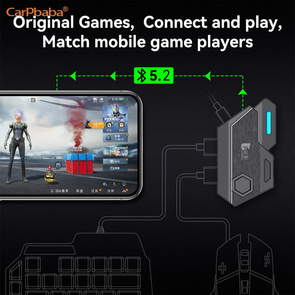 Gaming Keyboard Mouse And Headset Combo - ตัวแปลงเมาส์และคีย์บอร์ด Mix SE/Lite อุปกรณ์เสริมสำหรับเกมมืออาชีพ ช่วยเพิ่มความเร็วในการตอบสนองสำหรับเกม PUBG