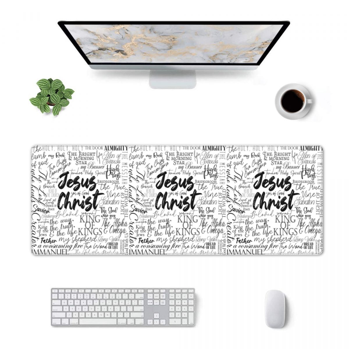 Gaming Keyboard Name - แผ่นรองเมาส์ขนาดใหญ่ ลายพระเยซูคริสต์ สำหรับเกมเมอร์ คอมพิวเตอร์ พีซี แล็ปท็อป