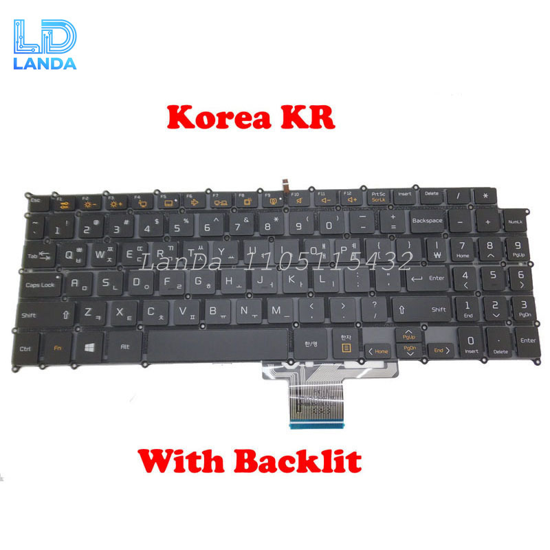 Gaming Keyboard Backlit - แล็ปท็อปแบ็คไลท์เกาหลี KR ภาษาอังกฤษ US แป้นพิมพ์สำหรับ LG