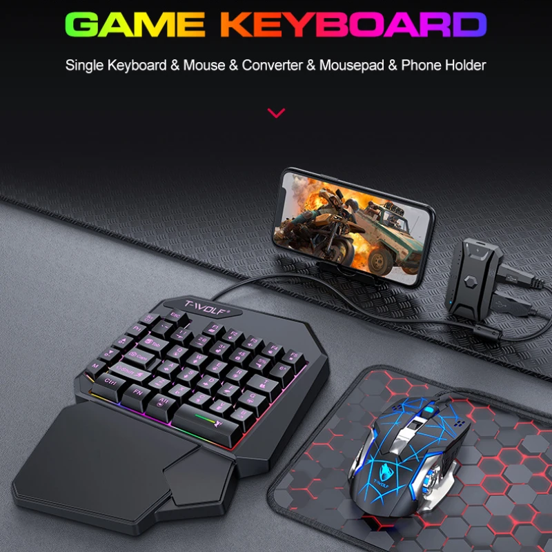 คีย์บอร์ดมือเดียว TF900 T-WOLF - Gaming Keyboard Mouse And Headset Combo บทวิจารณ์และราคา