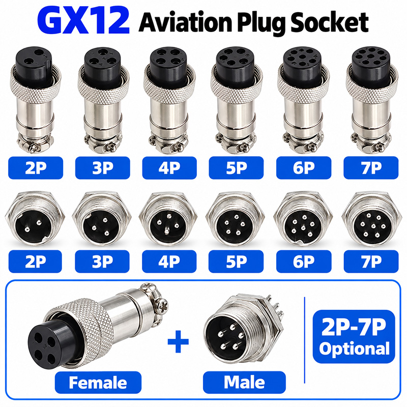 10 ชิ้น GX12 ขั้วต่อวงกลมสำหรั - Aviator Connector Kit บทวิจารณ์และราคา