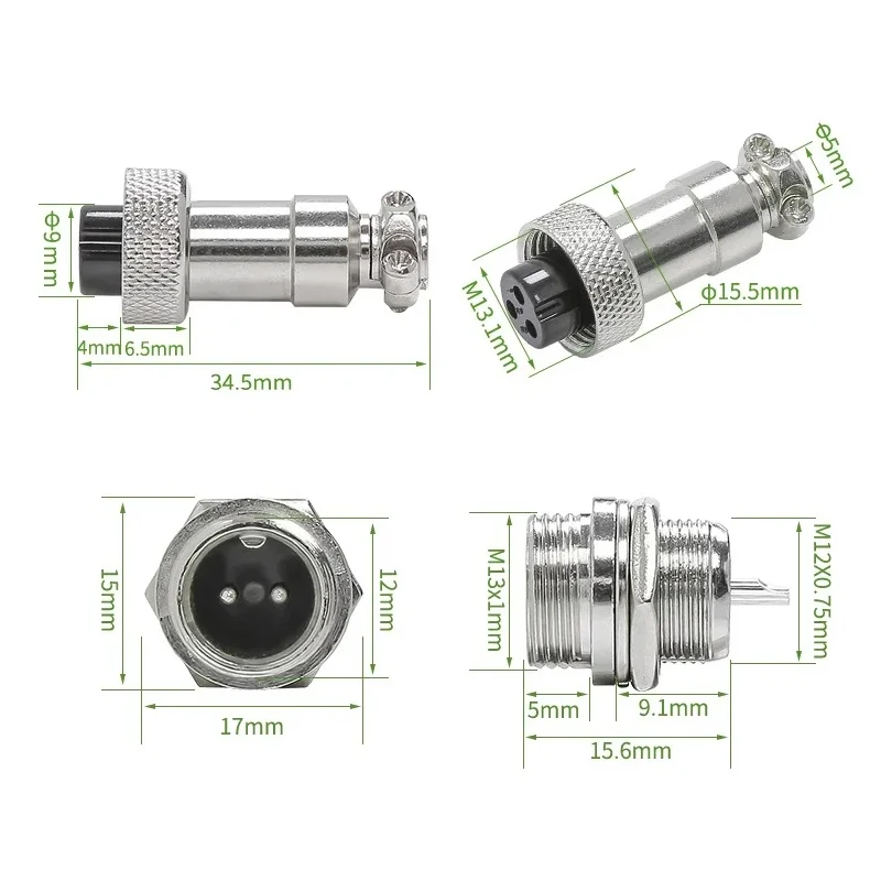 10 ชิ้น GX12 ขั้วต่อวงกลมสำหรั - Aviator Connector Kit บทวิจารณ์และราคา