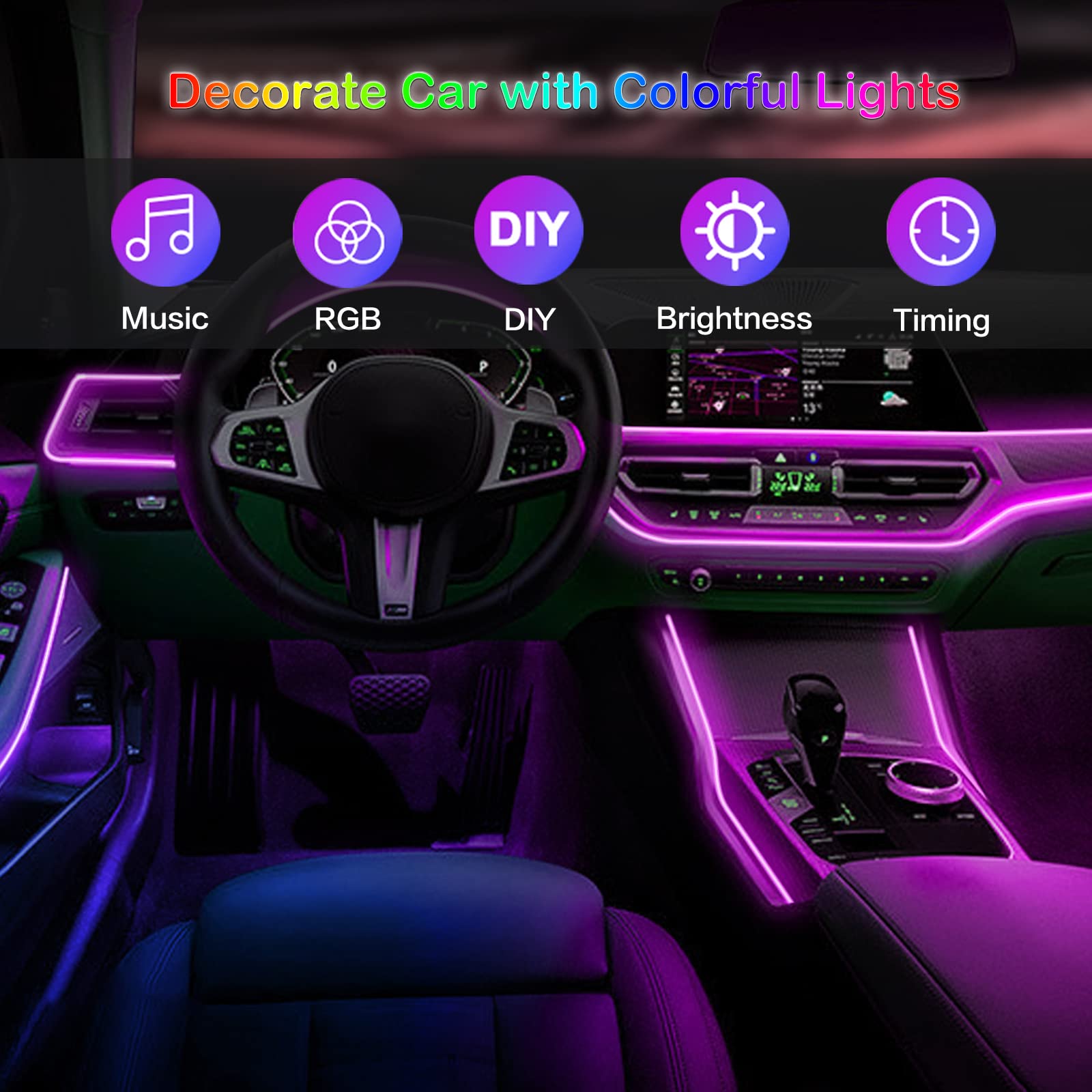 ไฟแถบ LED ติดภายในรถโคมไฟตกแต่ - Rgb Underglow Strip บทวิจารณ์และราคา