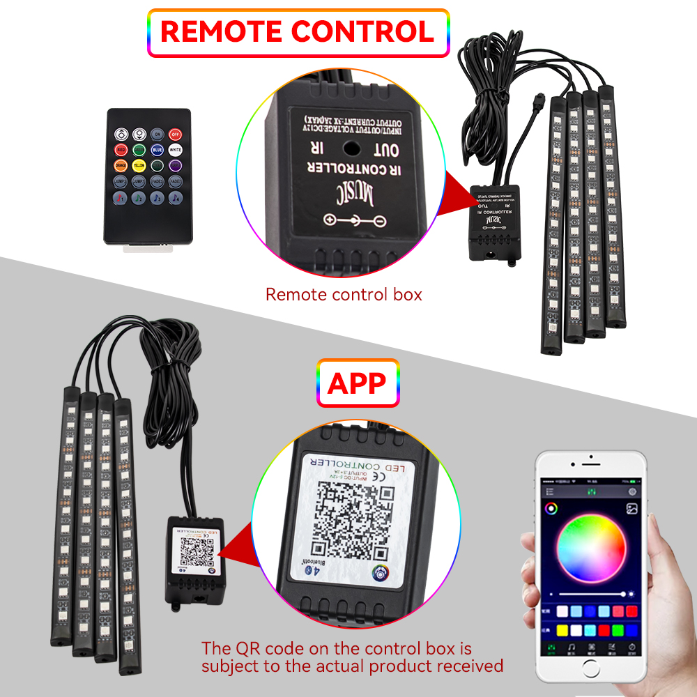 RGB LED รถจักรยานยนต์บรรยากาศเ - Rgb Underglow Strip บทวิจารณ์และราคา