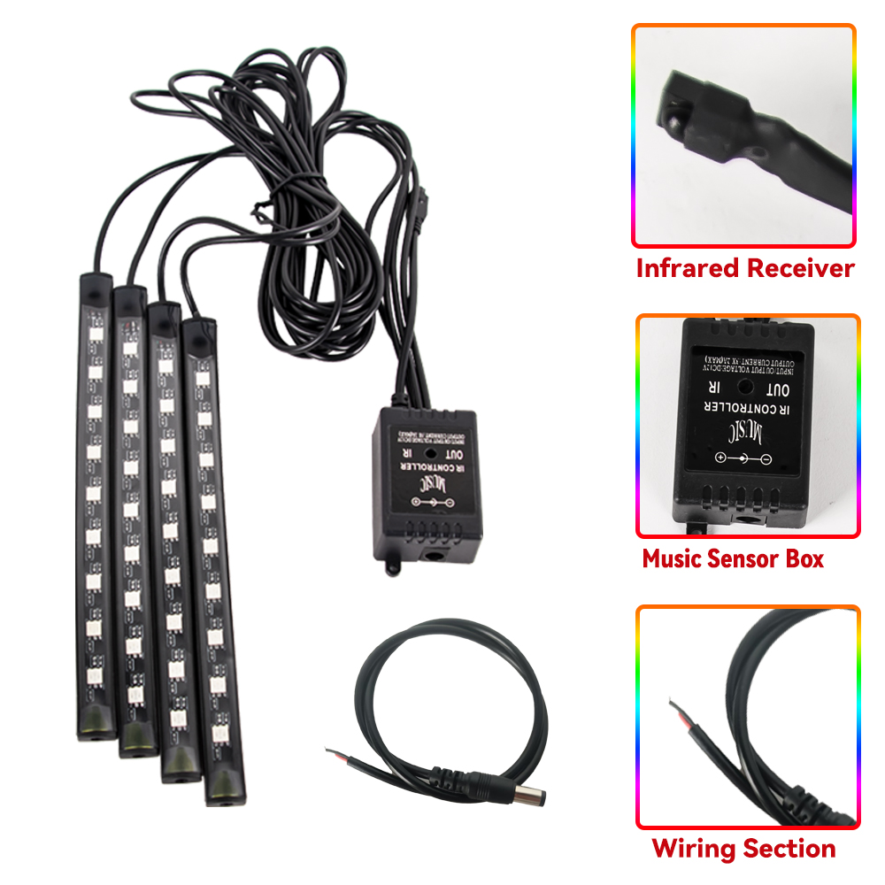 RGB LED รถจักรยานยนต์บรรยากาศเ - Rgb Underglow Strip บทวิจารณ์และราคา