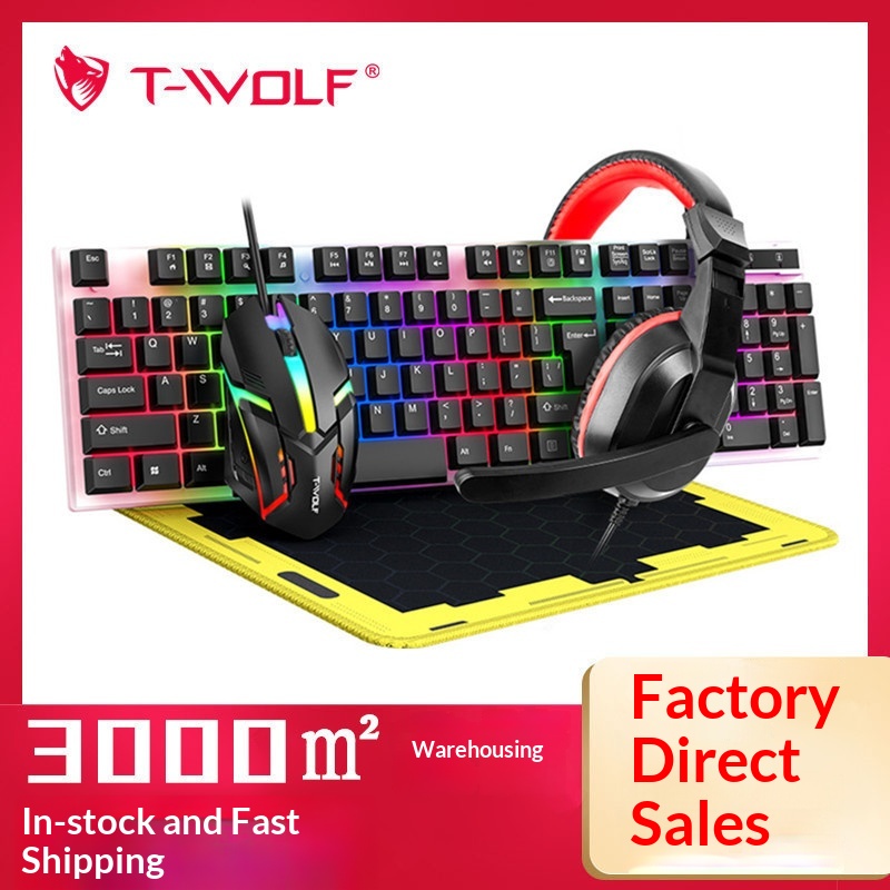 ชุดเกมมิ่ง T-Wolf Tf240 4 in 1 - Gaming Keyboard Mouse And Headset Combo บทวิจารณ์และราคา