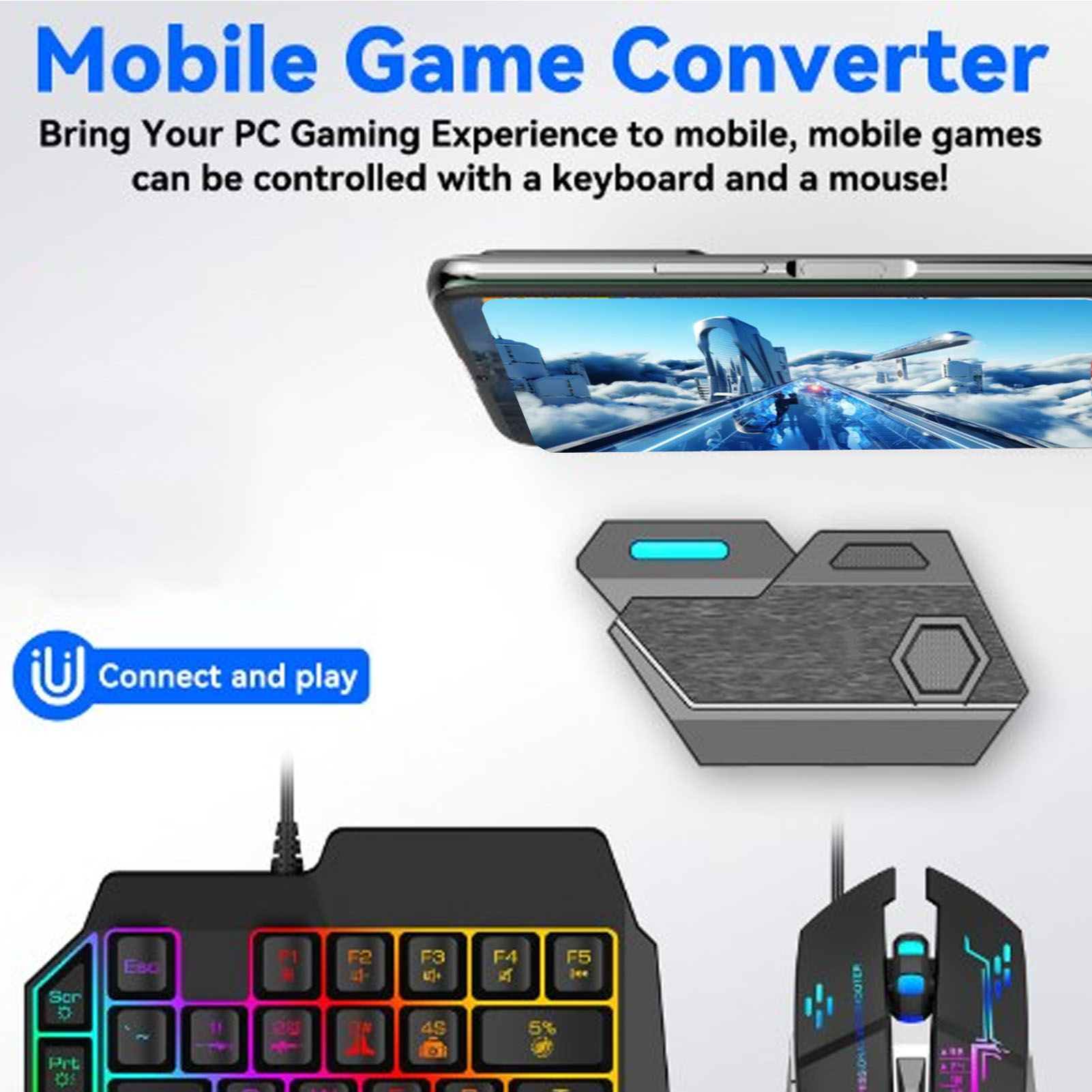 ชุดคอมโบเกมมือถือ เชื่อมต่อบลู - Gaming Keyboard And Mouse Mobile บทวิจารณ์และราคา
