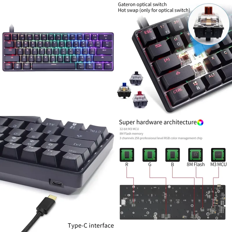 คีย์บอร์ดเกมมิ่งแบบมีสายขนาดเล - Gaming Keyboard Mechanical บทวิจารณ์และราคา