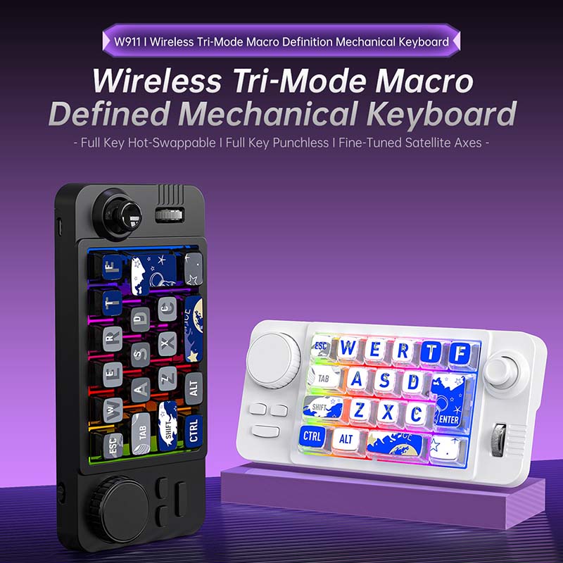 คีย์บอร์ดเกมมิ่ง W911 คีย์บอร์ - Gaming Keyboard Mechanical Wireless บทวิจารณ์และราคา