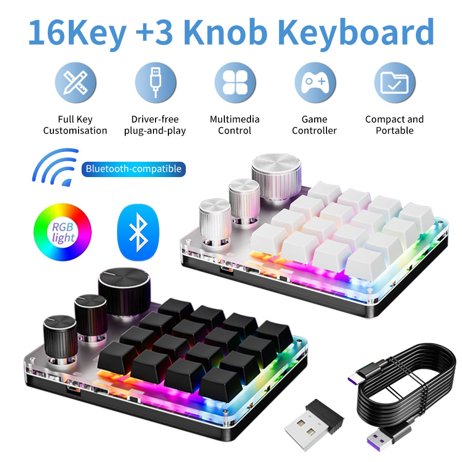 ไร้สายบลูทูธการเขียนโปรแกรมมาโ - Gaming Keyboard Mini Mechanical บทวิจารณ์และราคา