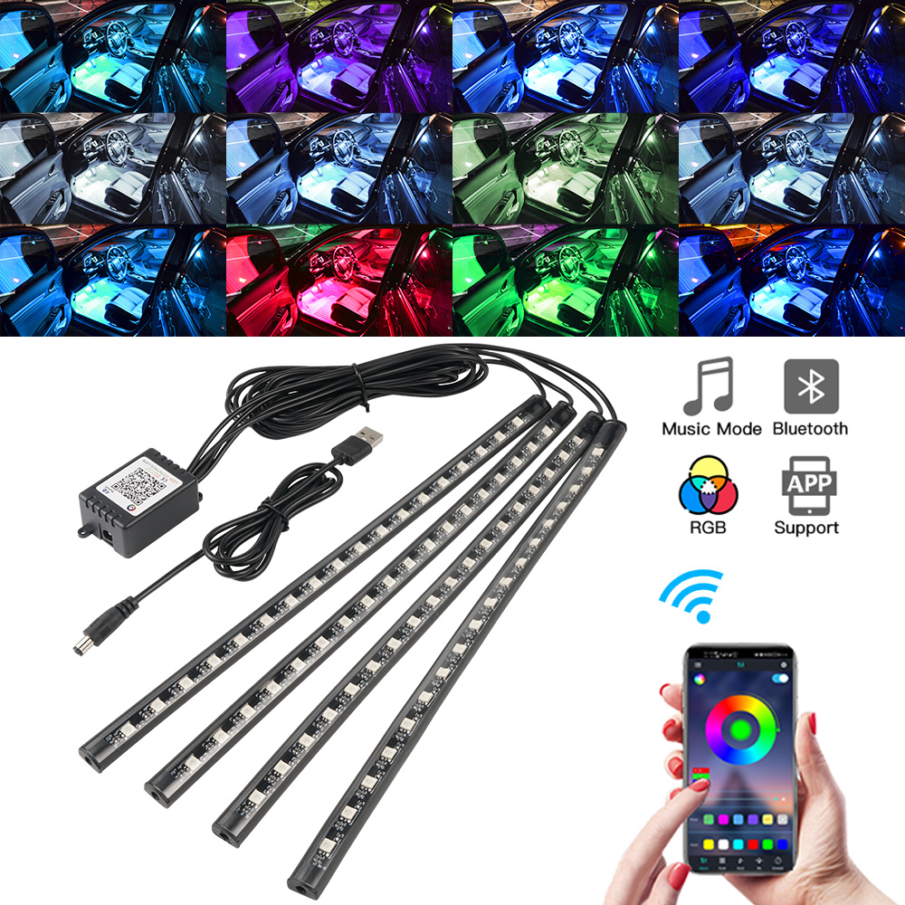 นีออน LED ภายในรถ APP เพลงรีโม - Rgb Underglow Strip บทวิจารณ์และราคา