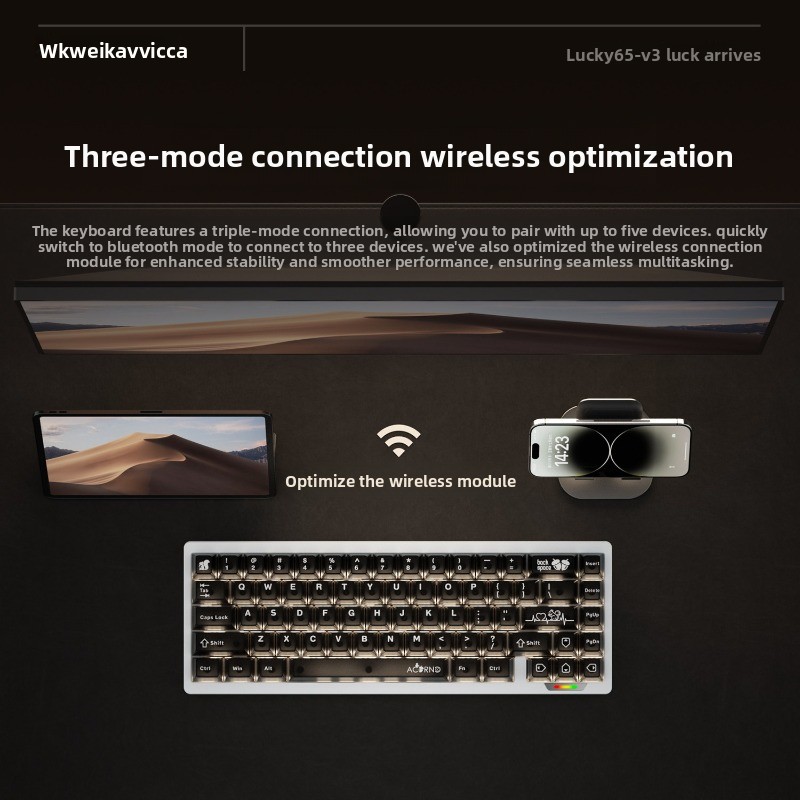 คีย์บอร์ดกลไก WEIKAV Lucky65 V - Gaming Keyboard Mechanical Wireless บทวิจารณ์และราคา